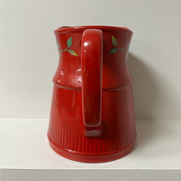 Tracy Porter 3 Qt. Jolly Ol' Snowy Sugar Plums Christmas Holiday Red Pitcher - Picture 2 of 6